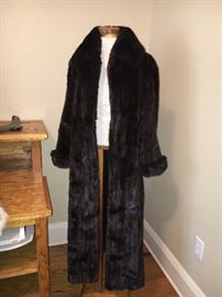 Black ranch mink from Valentine Furs in Dallas. 50" long (full length), the prettiest fur we've ever offered! 