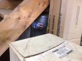 Hidden but retrieveable is a Campbell Hausfeld 60 gal air compressor