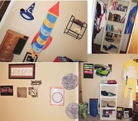 Arts and crafts, school supplies, jewelry chest, books