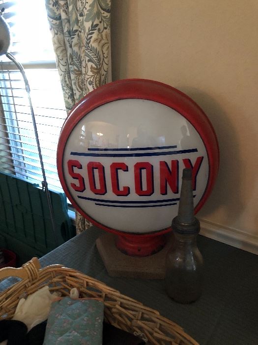 Socony Oil Pump Glass Globe