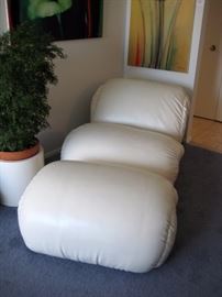 White leather Chaise, Bloomingdales 