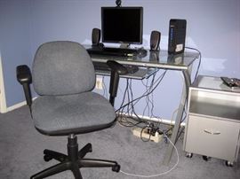 Complete computer desk, chair & accessories 