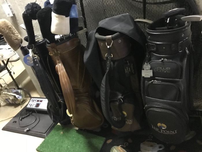 Golf clubs, shoes, equipment 