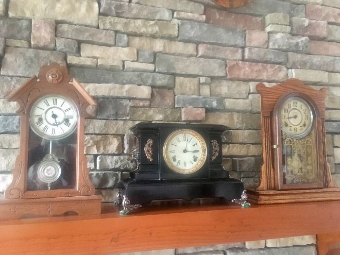 3 antique clocks