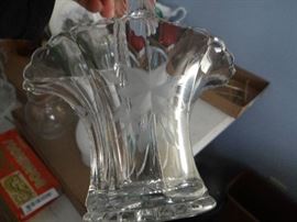 Glass decor, glass vases, glass basket very old 50 ...