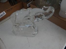 Heavy glass elephant. (has small chip).