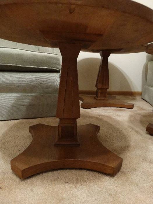 3 matching mid century wood end tables