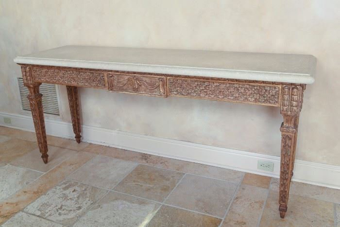 20TH C. GILT WOOD MARBLE TOP CONSOLE