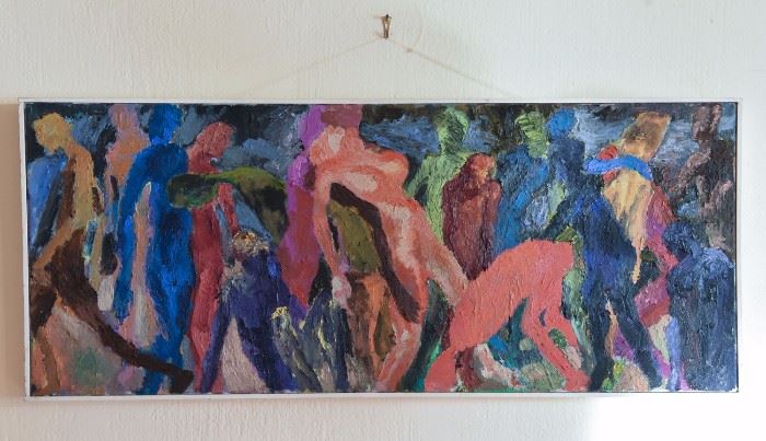OIL ON CANVAS ABSTRACT FIGURES