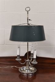 SILVER PLATED BOUILLOTTE LAMP