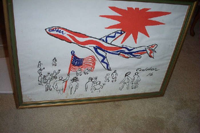 1976 Calder Lithograph for Braniff airlines. 