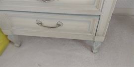 Vintage off-white//cream with baby blue trim lighted desk/hutch/bookcase and chair