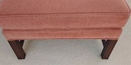 Drexel Traditional Classics Chippendale Style Wing Back Chair and Ottoman - Done in Corduroy