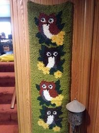Owl hand made wall art of loop yarn:)