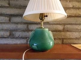 Vintage green ceramic lamp