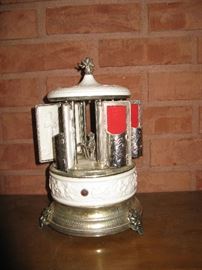 Vintage  Ornate Reuge Music Box Cigarette or Lipstick Holder 