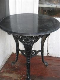Antique Patio Table with Marble Top
