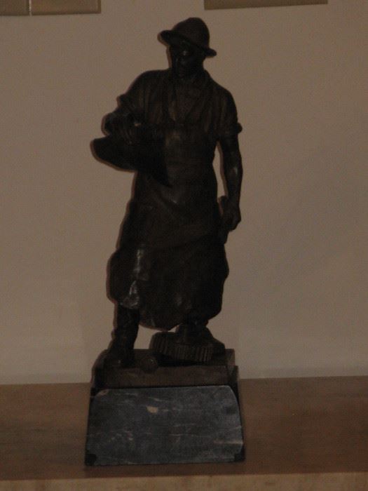  Schmidt Felling 19C German Machinist Bronze Statue 