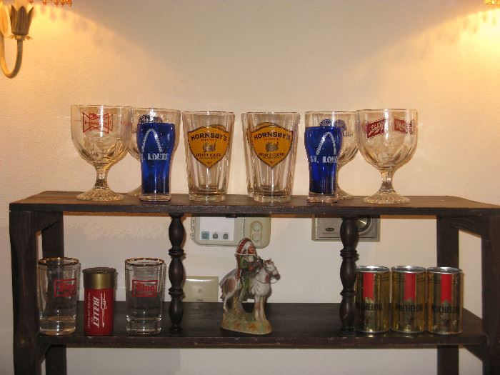 Beer Glasses, Small  Whiskey Decanter