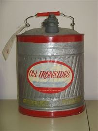 Vintage Old Ironsides 5 Gal Gas Can - NEW OLD STOCK