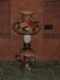 Antique Gone With The Wind Gas Kerosene Lamp