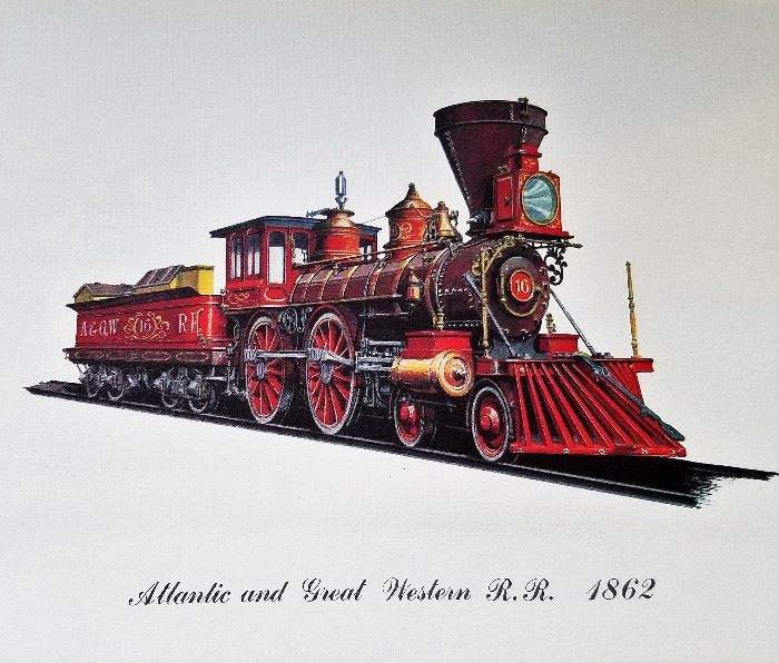 Cities Service Promotional Color Prints of Locomotives