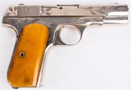Lot 302 - Gun Colt 1908 in 380 Auto Nickel Plated Engraved