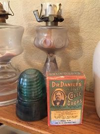 Vintage Glass Insulators and Dr Daniel's Colic Drops