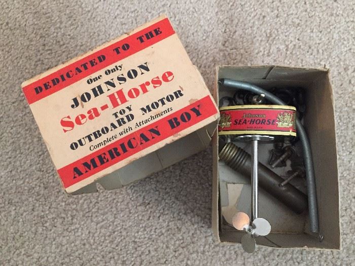 1920s Johnson Sea-Horse Toy Wind Up Outboard Motor