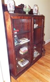 19th Century Calhoun Estate Antique Burled Mahogany Bookcase