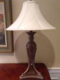 There's a pair of these Grecian Formula urn-like lamps, measuring 33" T.