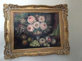 Very nice original oil painting, signed Siege, in vintage wooden frame.