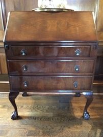 Vintage, English mahogany drop-front writing desk.