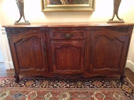 NICE vintage French credenza, measuring 22" D x 40" T x 6'7" L.