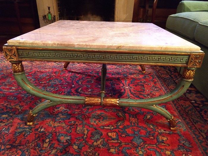 Wonderful, vintage Italian coffee table, with marble top.