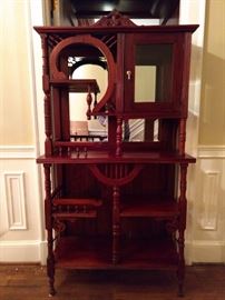 Period china cabinet/display hutch thang.
Every estate sale has something of this ilk, so here it is!