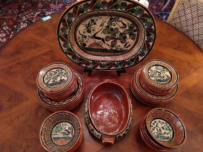 42-piece set of Mexican pottery , by José Bernabe.