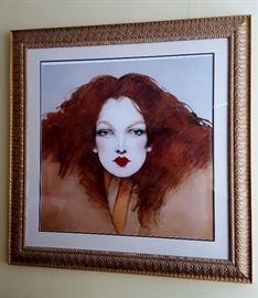 Red Lips Lady - Signed silk screen 36"x36"                                $3800
