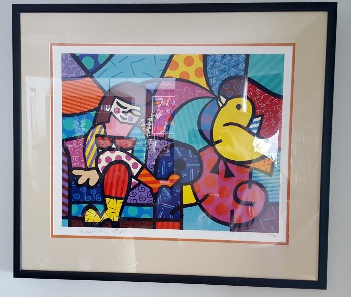 Romero Britto signed and numbered (254/300) "Only you can hear," 1996 framed                                                                   $4500   24"x36"