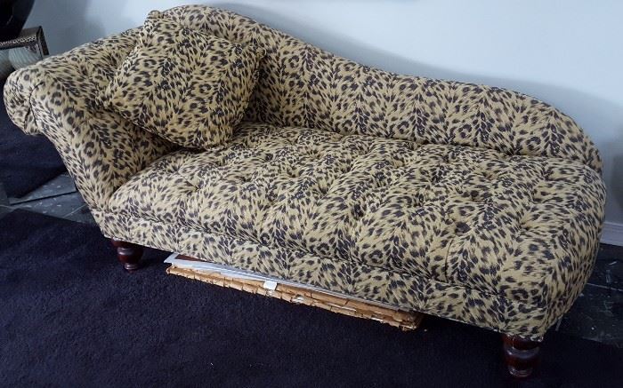 Safari leopard mahogany finish chaise