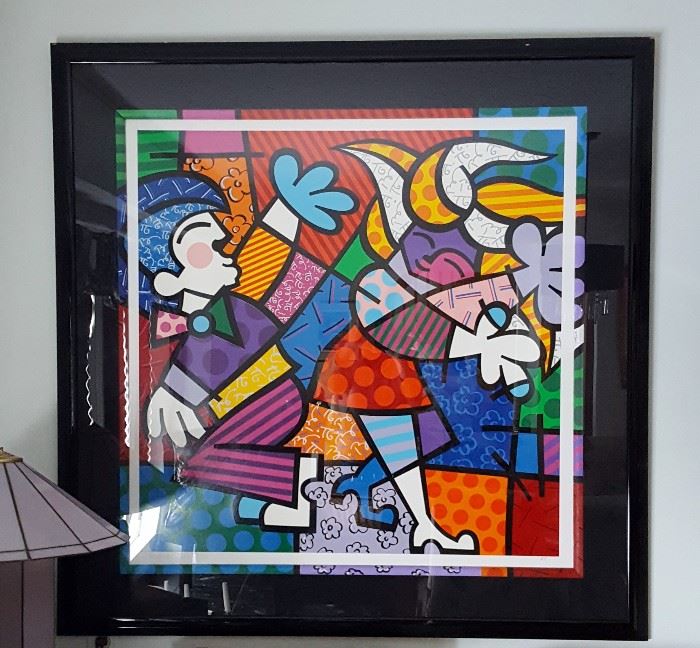 Romero Britto signed, numbered and framed Artist Proof       silk screen                                                                                                $8500    4'x4'