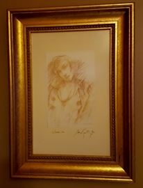 Ramon Santiago "Woman 82" signed and framed