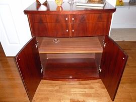 Inside of bar cabinet