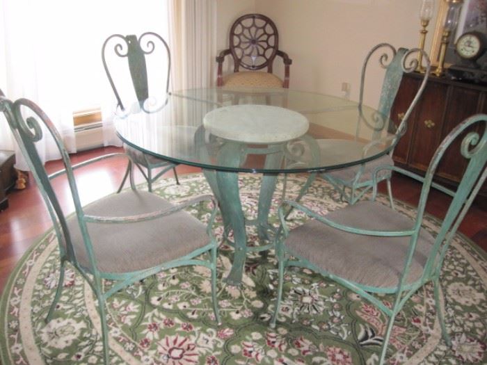 Round Wrought Iron Dining Table $450