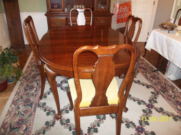 dining table with six chairs