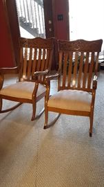 Matching antique rocking chairs