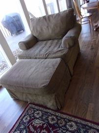 Oversized comfy chair and ottoman, patio gas propane grill