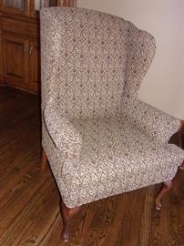 Stylish upholstered wing back chair