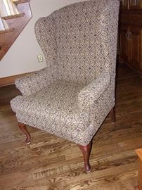 Stylish upholstered wing back chair