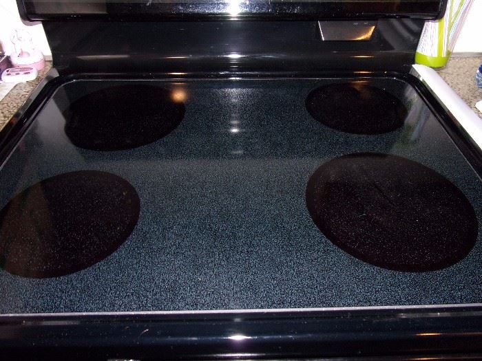 Black ceramic stove top and oven